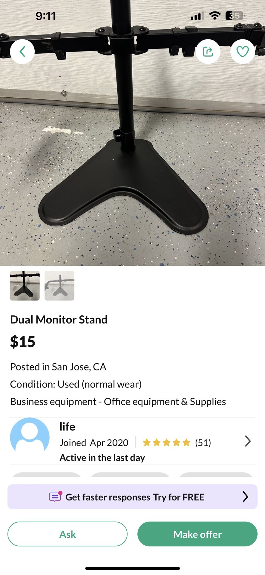 Dual Monitor Stand 