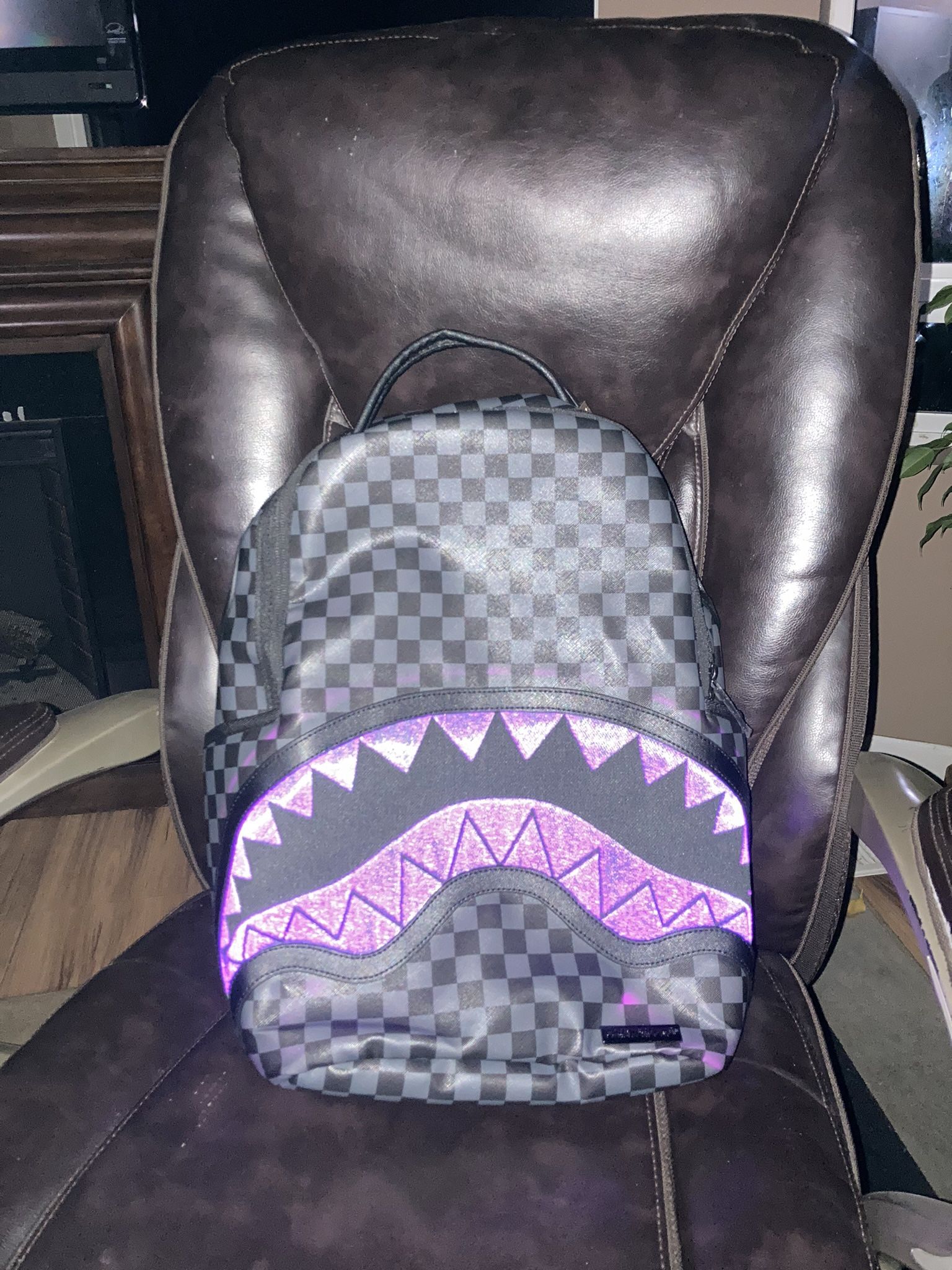 Spray Ground Limited Edition Black And Grey Checkered Mint Backpack