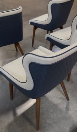 Set of Mid-Century Style Armless Accent Dining Room Chairs