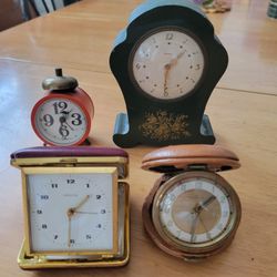 Four Small Alarm Clocks (West Germany)Good Condition