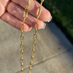 Solid 18k Heavy Tiffany Style Link Chain Necklace 30 Grams & 24” Long