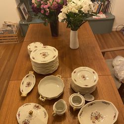 NEGOTIABLE: Vintage Crown Imperial Czecho-Slovakia Full 12 Piece China Set (flower basket)