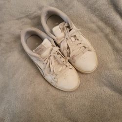 Puma White Low Top Boys 5Y