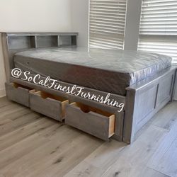 New Queen Bed With Drawers And Mattress