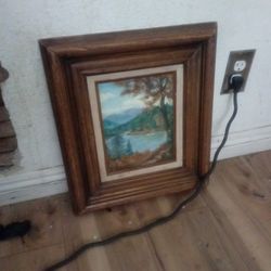Antique Nostalgic Oil Tree Painting
