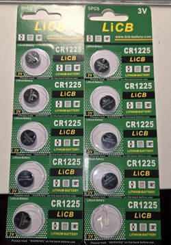 9x BaterÃas LiCB CR1225 3V Litio – Botón tipo reloj/calculadora (paquete abierto)