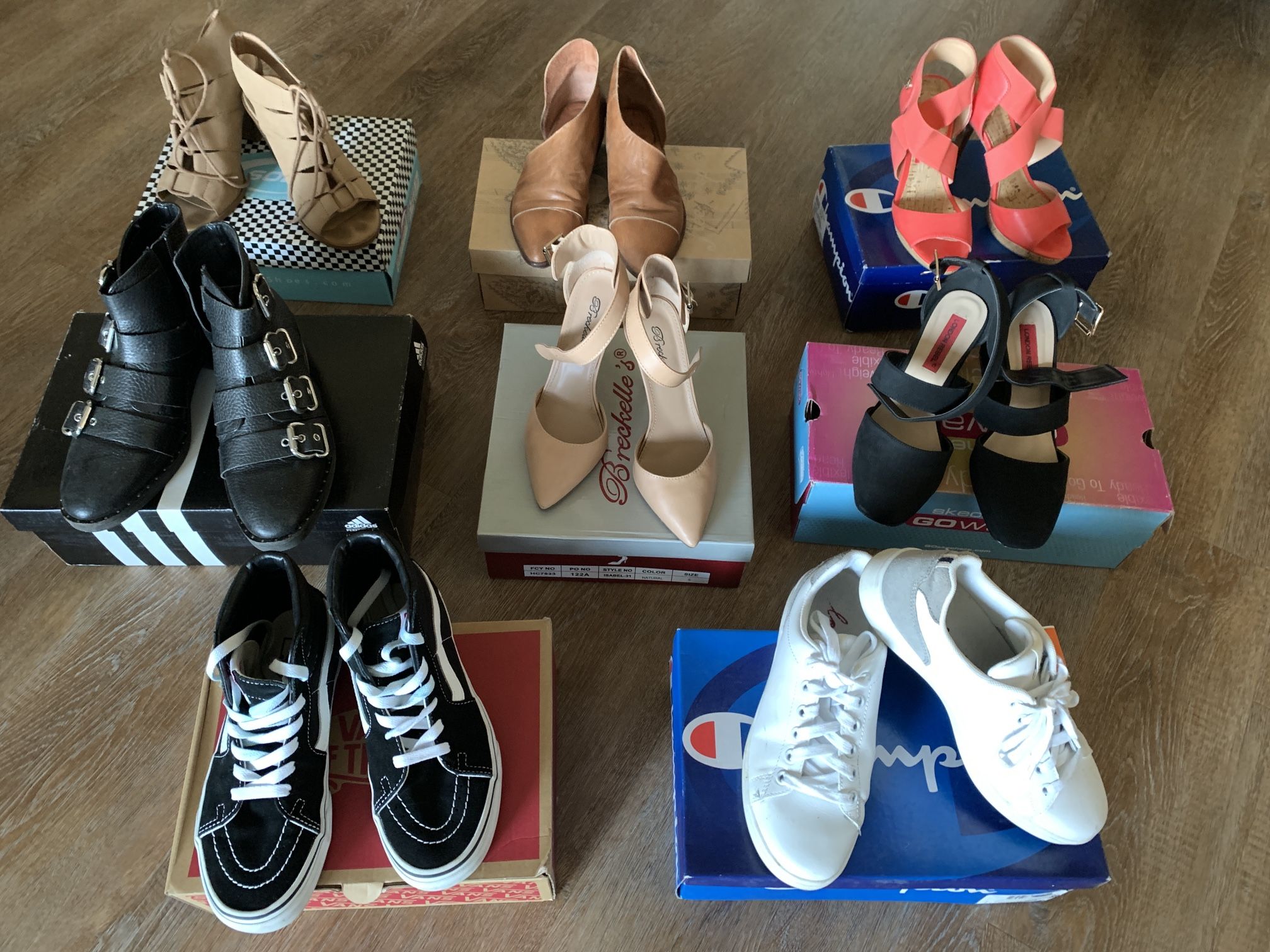 Women’s Sneakers and Dress Shoes - 6.5size (total 8 Pairs)