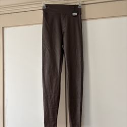 Arie Brown High-waisted Faux Leather Leggings