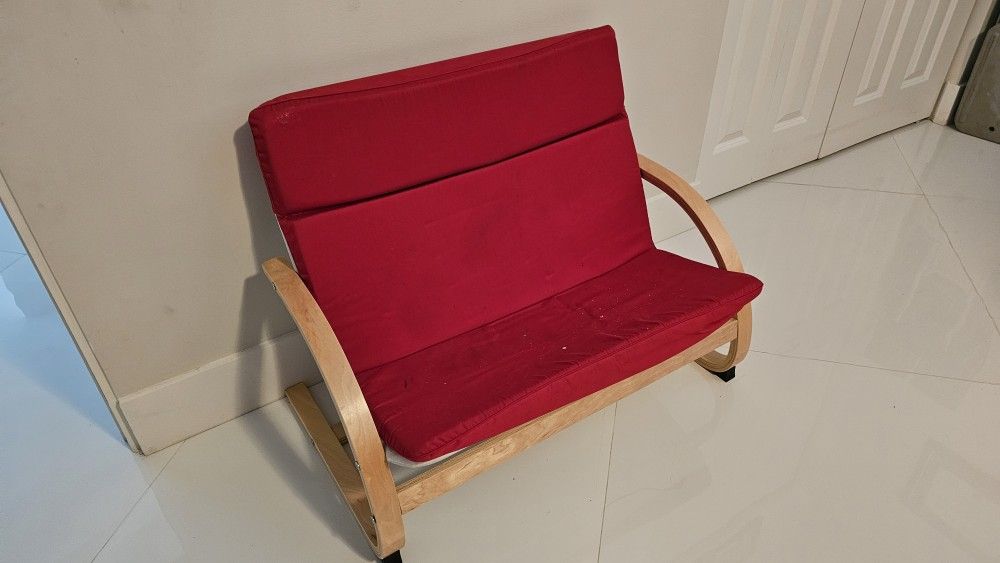 Kids Wooden Red Couch