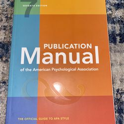 Publication Manual 7th Edition of the American Psychological Association