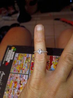 925 sterling diamond ring "6 but adjustable if need