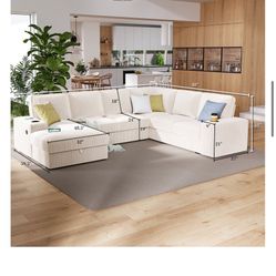 Corduroy u Shaped Sectional Couch 