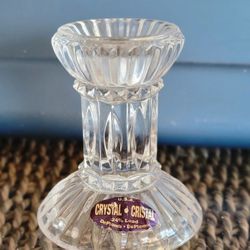 Vintage Crystal-Cristal ClearTapered Candle Holder