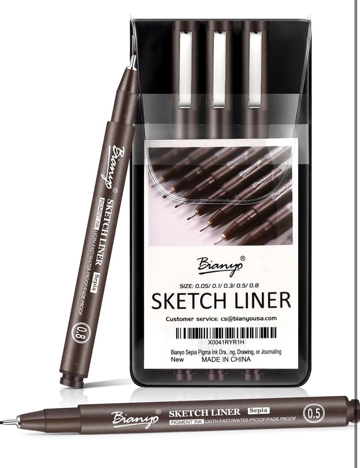 Brand: Bianyo Bianyo Sepia Tone Micro Pen Set, 5 Assorted Tips - Warm Pigment Ink Pens for Vintage Sketching, Nature Illustrations, and Elegant Callig