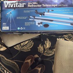 Vivitar 50x/100x Refractor Telescope With Tripod