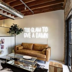 Article Sven Leather Sofa + West Elm Coffee Table & Mirror 