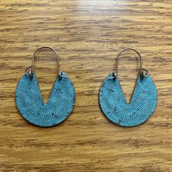 Circle Sector Turquoise Earrings
