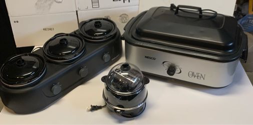 Black & Decker Triple Slow Cooker, NESCO Roaster Oven, & Brand New Egg Cooker