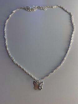 Silver butterfly necklace