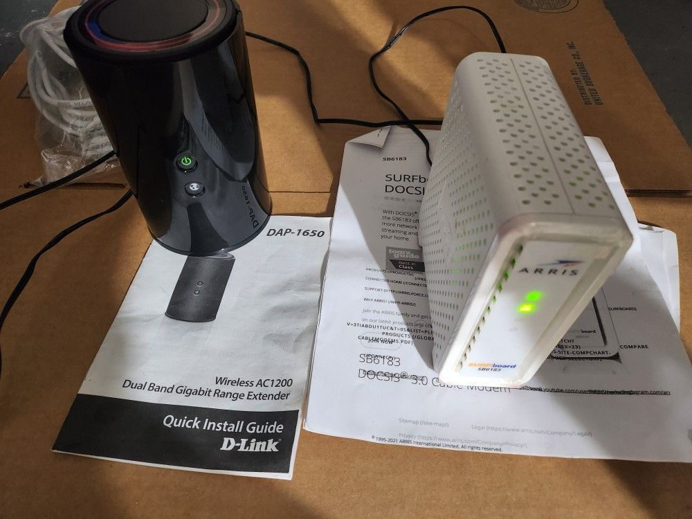 D-Link Wi-Fi Range Extender And New Surfboard Cable Modem