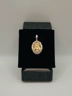 10k JESUS PENDANT WITH NATURAL DIAMONDS