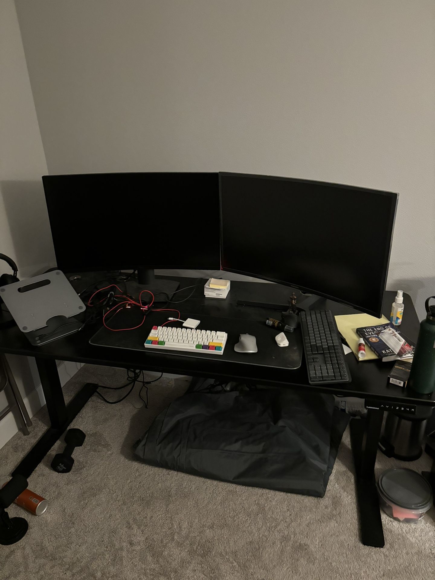Autonomous Black Standing Desk With Gaming Chair