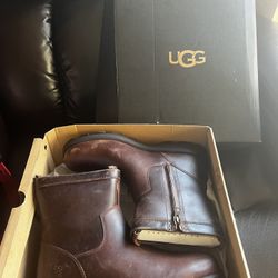 UGG KENNEN CHESTNUT LEATHER SHEEPSKIN WATERPROOF MEN'S BOOTS
