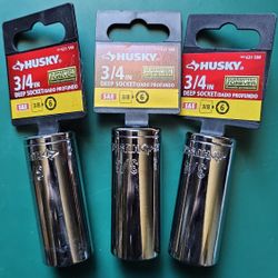 3/4 Huskey Deep Socket 3-Pack