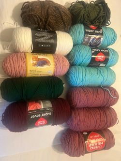 Red Heart Yarn Bundle Assorted Colors