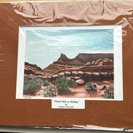 color print  Purple Hills at Midday  Perrylee Holzworth 1999 11x14 Signed Dated