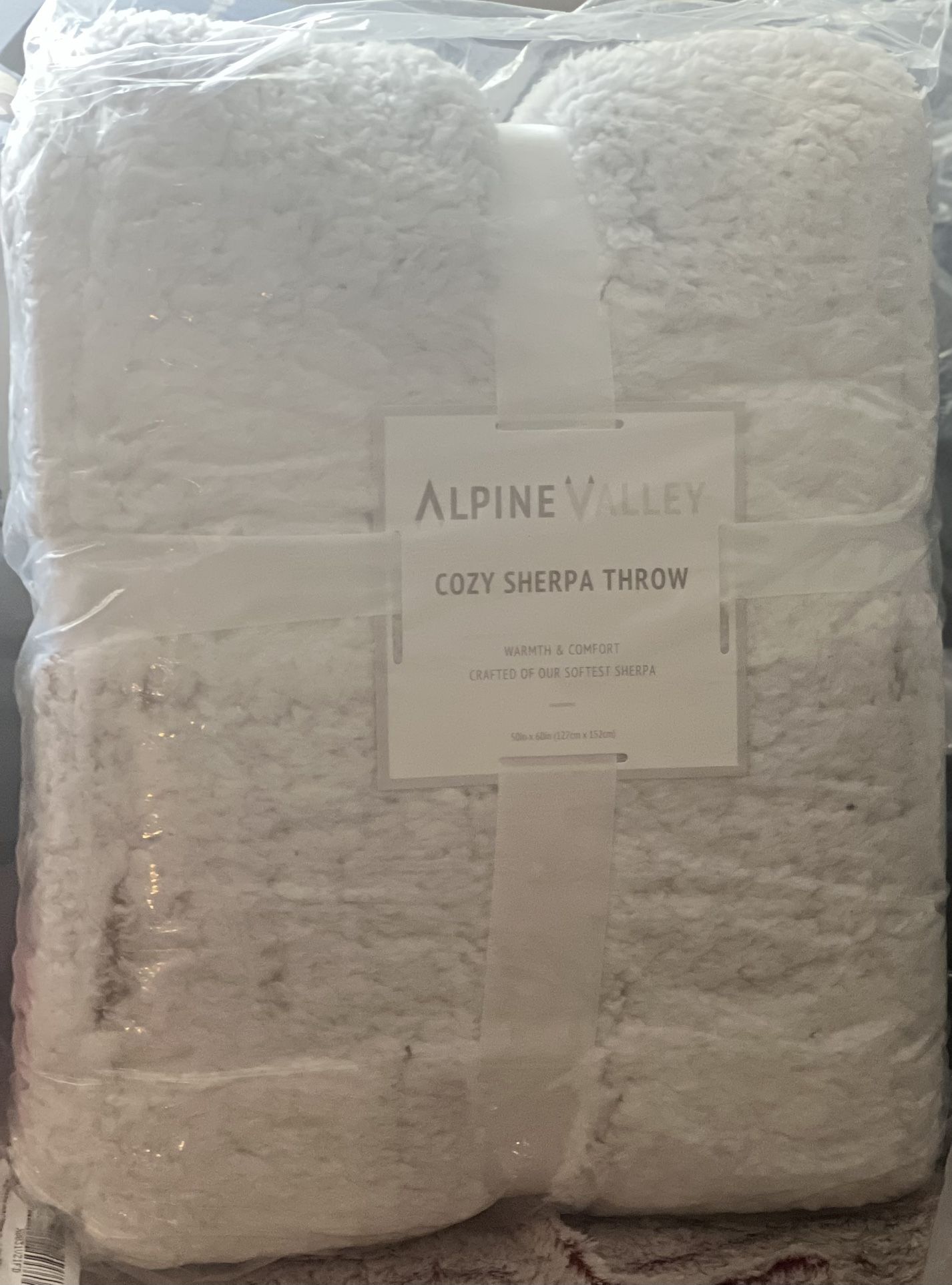 Alpine Valley Cozy Sherpa Throw (Cream With Hints Of Brown, MSRP $30, Selling For $13