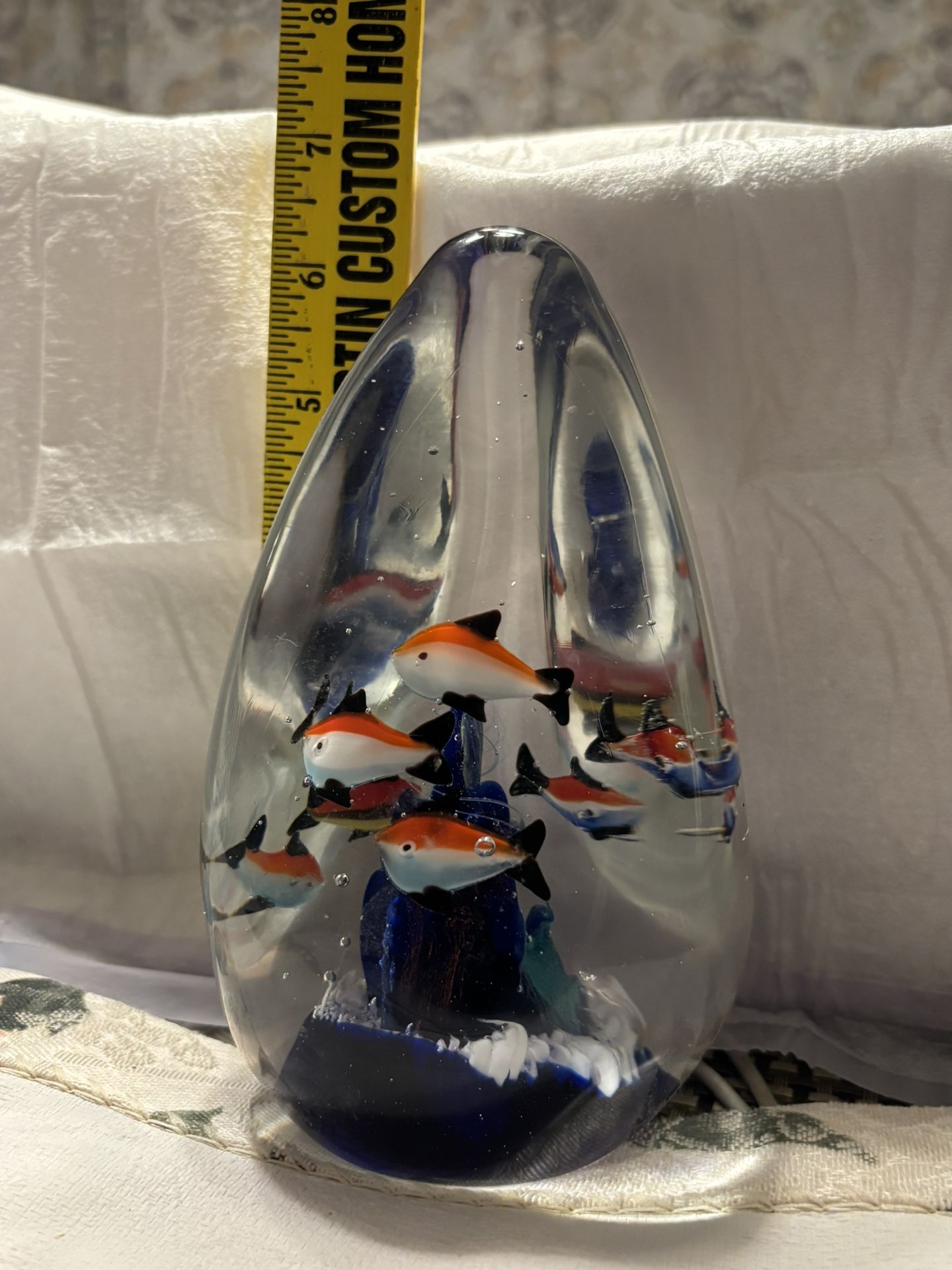 6.25” Glass Tropical Fish Aquarium Heavy Paperweight