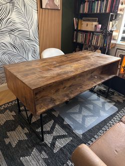 Rustic Wood Desk with Metal Hairpin Legs (open to offers)