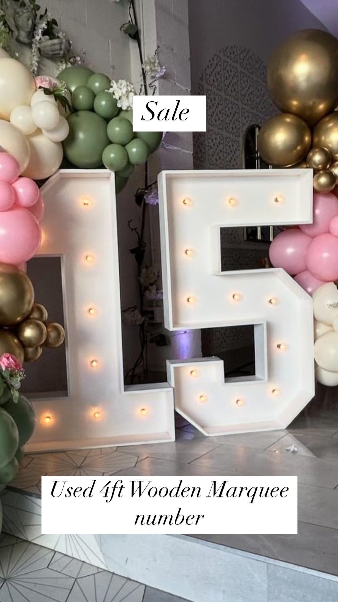 15 Wooden Marquee Numbers With Lights