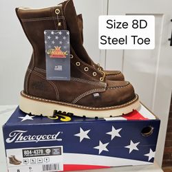 Thorogood Steel Toe Work Boots Size 8