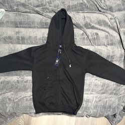 Polo Ralph Lauren Men's Black Full-Zip Hoodie Size M Long Sleeve