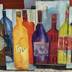 Wine Bottles Painting 