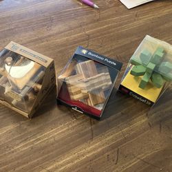 3 Wooden Puzzles - Difficult