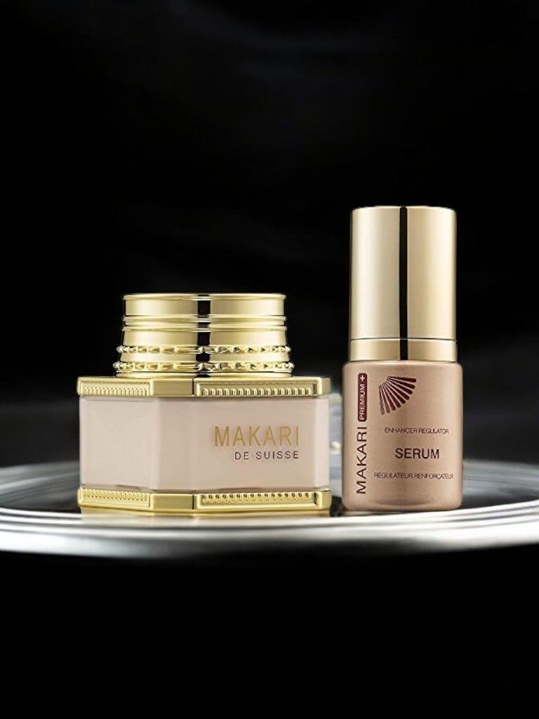 Makari Classic Duopack Premium+ – 3.38 fl.oz Whitening Cream Day/Night & 1.01 fl.oz Enhancer Regulator Serum – Lightening & Toning System for Dark Spo