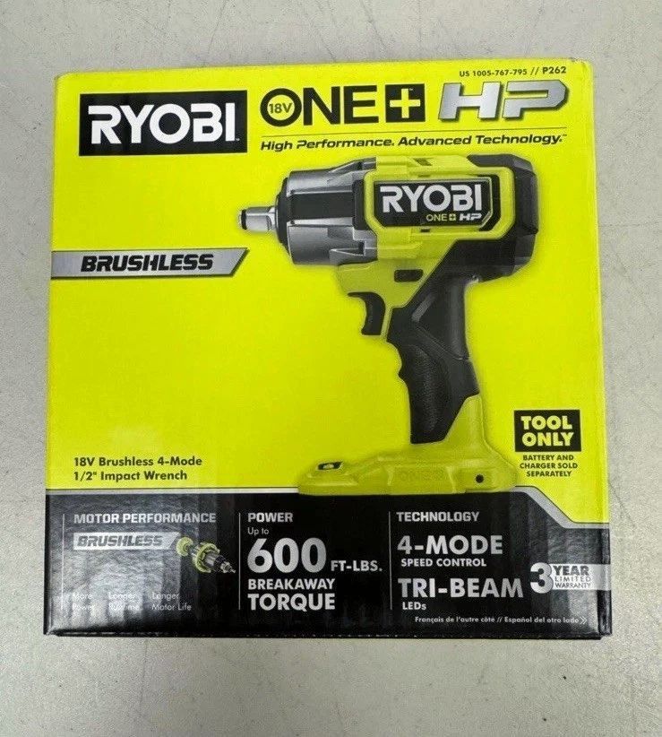 RYOBI HP 18v 1/2" IMPACT WRENCH Tool NEW