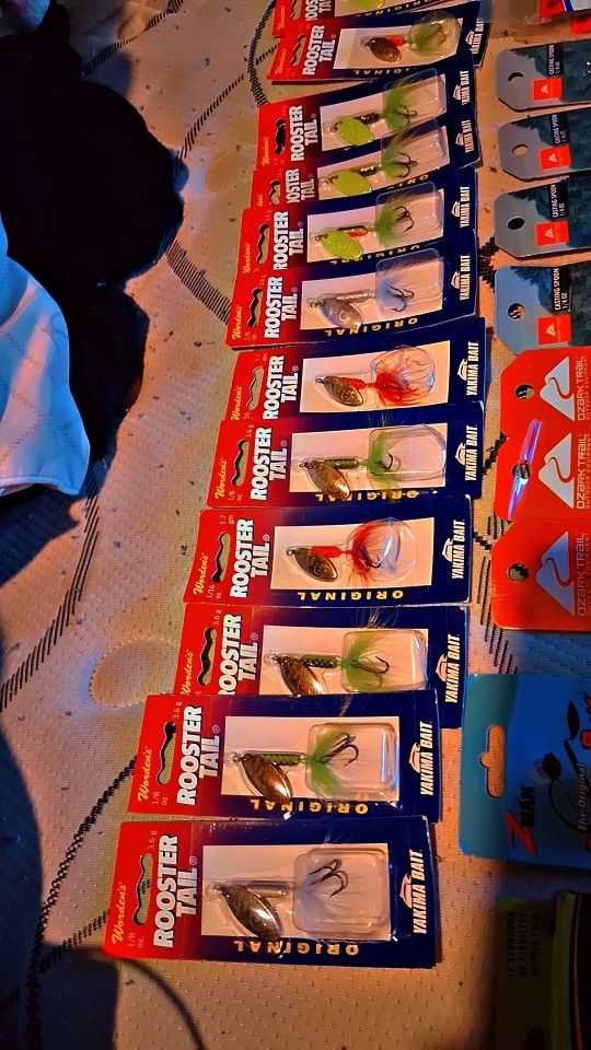 Box Full Of New Fishing Bait, Line, Etc!