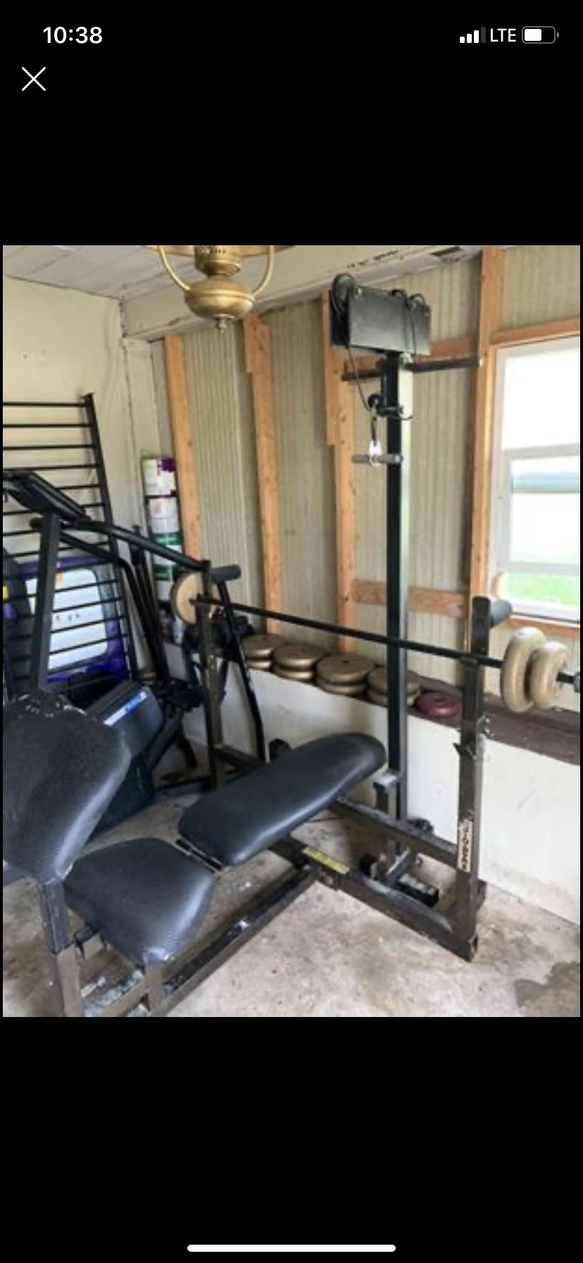 Weight bench with weights