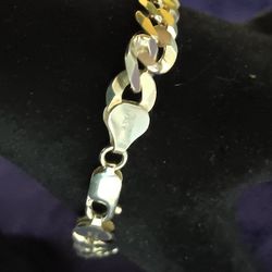 8" Italian 925 Silver Bracelet 8mm Wide