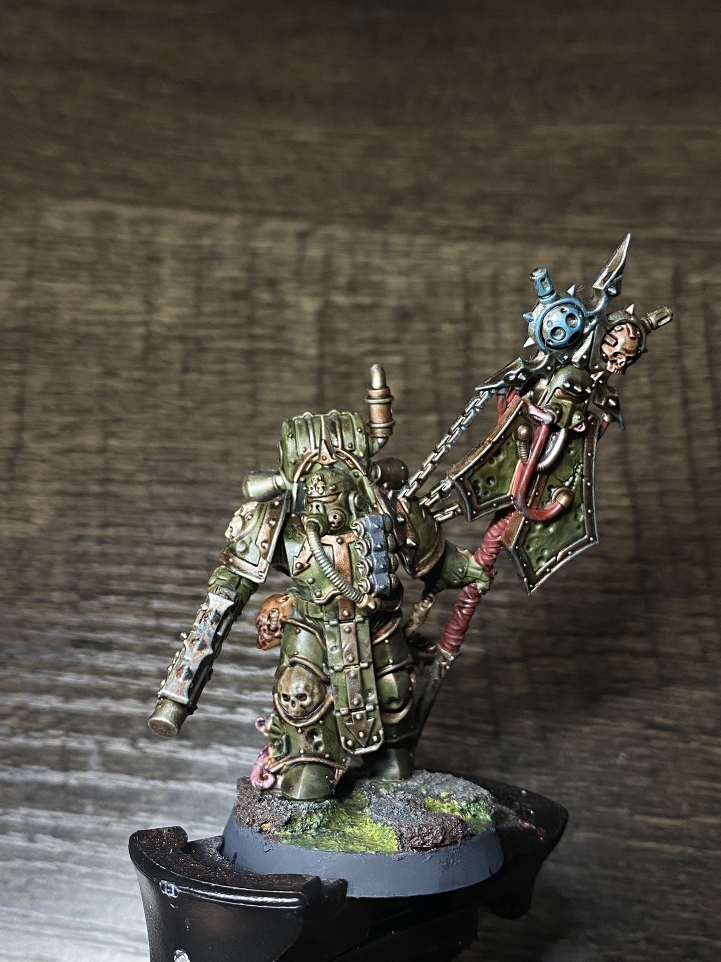 Death guard Plague Marine Champion, Icon Bearer. Warhammer 40k