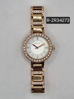 Relic Women's Watch Gold-Tone New Battery 🔋😎✅️