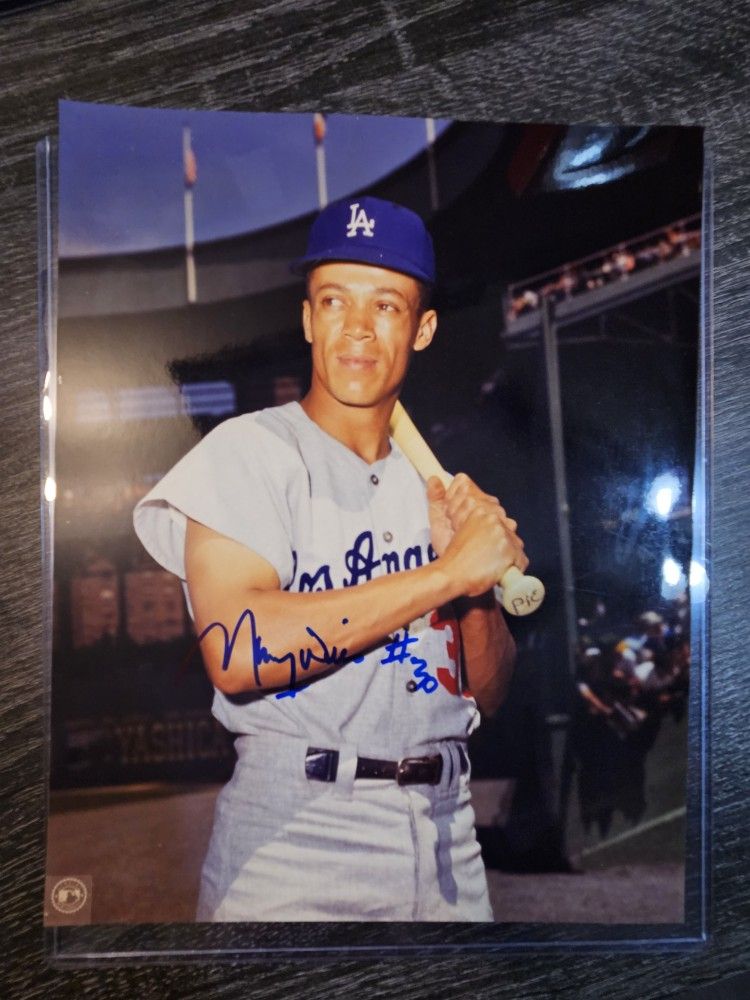 Signed Maury Wills Los Angeles Dodgers 8x10 Autograph Photo MLB Baseball