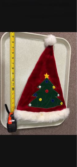 CA. PLUSH CHRISTMAS TREE HAT. APPROX 17”.