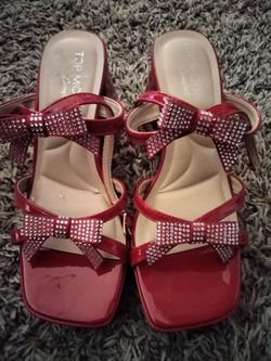 Women's Red Bow High Heels, Only For Pick Up