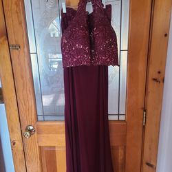 Burgundy Prom Dress Size 12