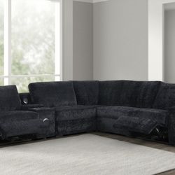 Black Power Reclining Sectional